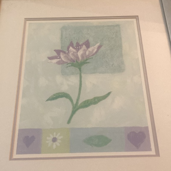 New - 4 Delightful Dais Flower Wood Framed Pictures - Picture 6 of 12